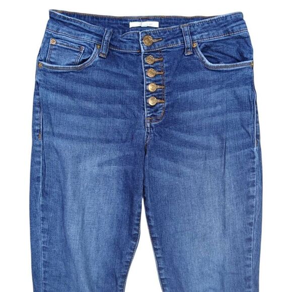 STS Blue Jeans Sz 27 Raw Hem Stretch Denim Exposed Button Fly - Picture 2 of 5